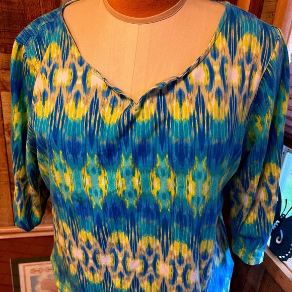 Ruby Rd. Tops - LADIES WOMENS TOP BLOUSE SHIRT SIZE XL RUBY RD FAVORITES BLUE YELLOW